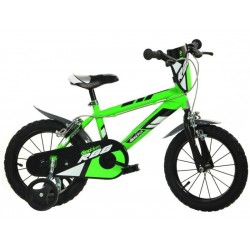 DINO Bikes - Dětské kolo 14" zelené