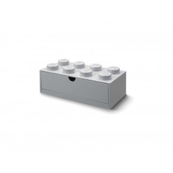LEGO stolní box 8 se zásuvkou šedý