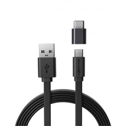 BlitzWolf Typ-C na Micro USB plochý kabel 0,5m (černý)...