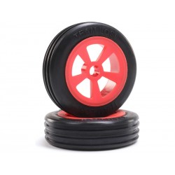 Losi kolo přední s pneu Rib, červené (2): Mini JRX2