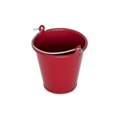 Červený kovový kbelík, 1 ks.