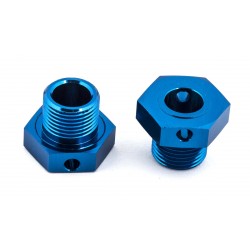 RC8B3 hliníkové unašeče kol, modré, +1mm, 2 ks.
