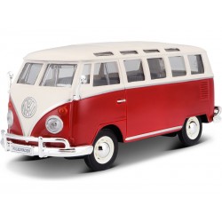 Maisto Volkswagen Van Samba 1:25 bílo/červená