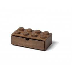 LEGO Wood dřevěný stolní box 8 se zásuvkou dub tmavý