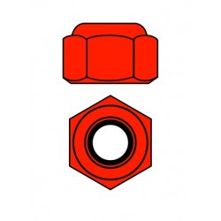 Hliníkové Nylon STOPmatky M4 - červené - 10 ks.