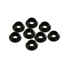 3 mm hliníkové kuželové podložky černé, 8 ks.