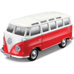 Maisto Volkswagen Van Samba 1:43 bílo-červená