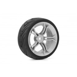 Spec T MS Wheel Offset 3 Silver w/Tire 4ks pro 1/10 Silniční