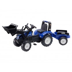 FALK - Šlapací traktor New Holland T8 s nakladačem a vlečkou