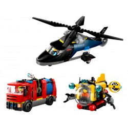 LEGO City - Remix: Helikoptéra, hasičský vůz a ponorka