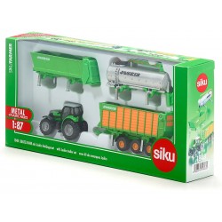 SIKU Farmer - Deutz se sadou přívěsů Joskin 1:87