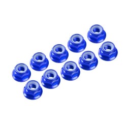 M4/4 mm hliníkové samojistné matičky s osazením modré, 10...