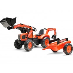 FALK - Šlapací traktor Kubota s nakladačem, rypadlem a...